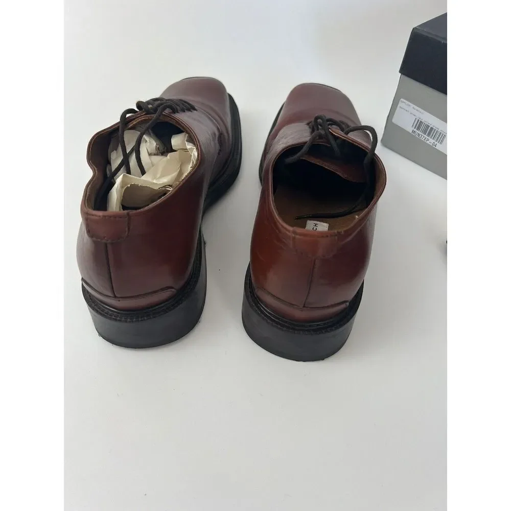 Bacharch Men’s Oxford Dress Shoes Brown Size 10.5 Box And Extras Made In Italy‎